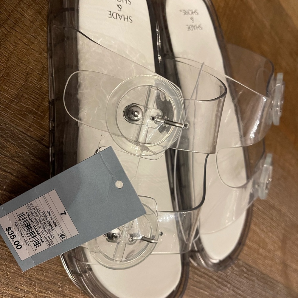 a new day Clear Slide Sandals with White Footbed - Picture 3 of 5